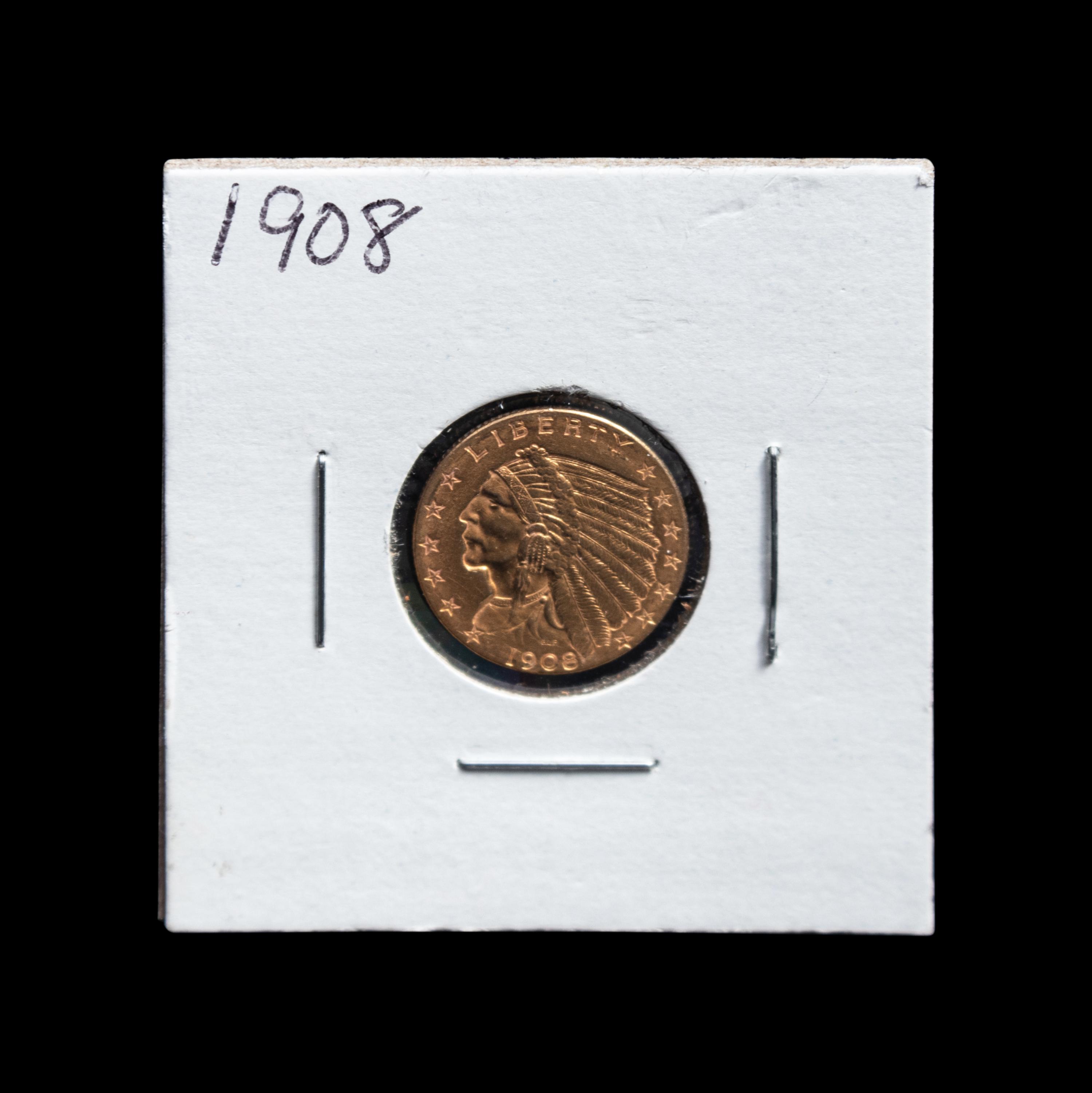 A 1908 Indian Head $2.50 Gold Coin