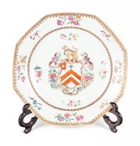 A Pair of Chinese Export Armorial Porcelain Plates