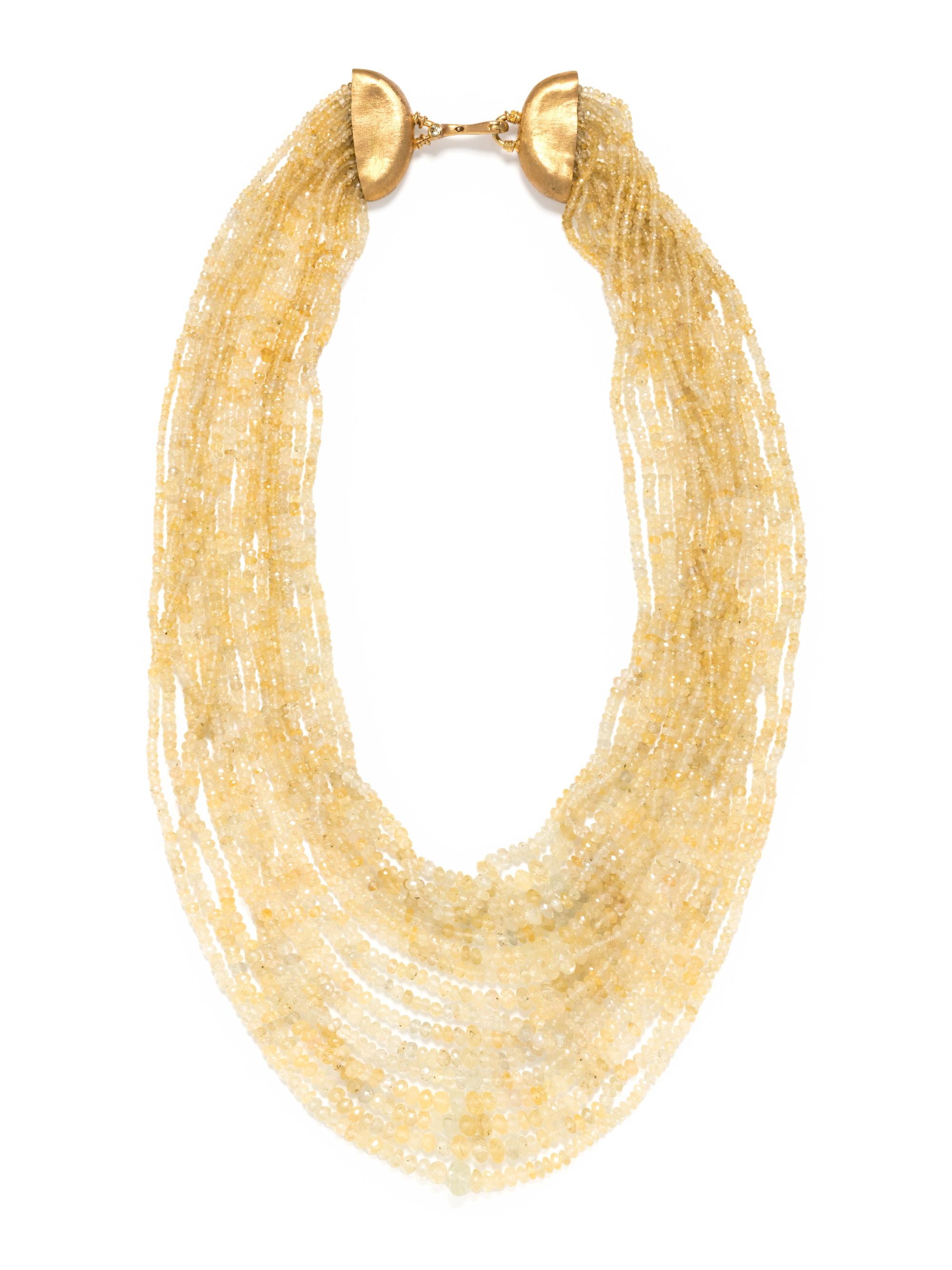 ANGELA PINTALDI, MULTISTRAND COLORED SAPPHIRE BEAD NECKLACE