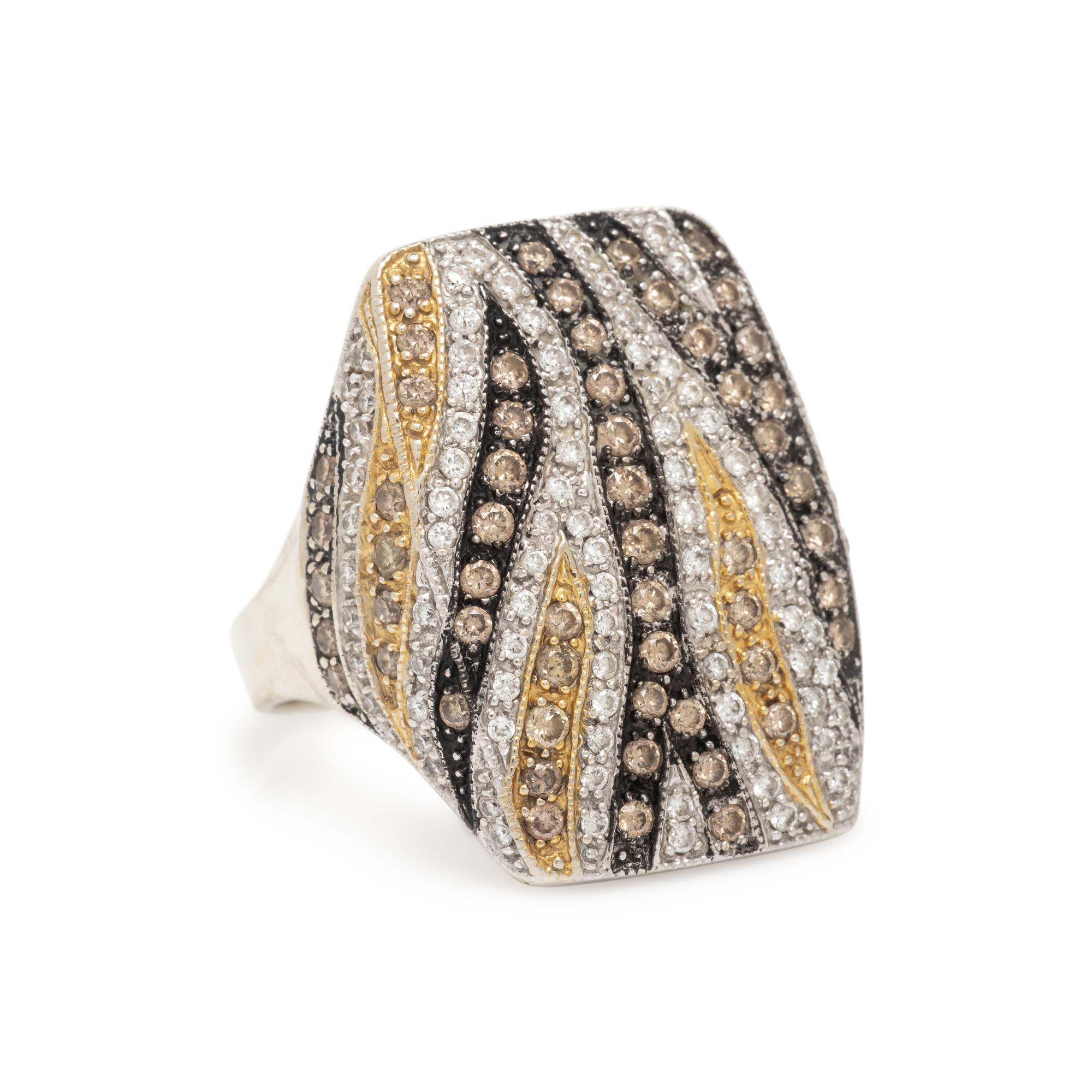 Colored Diamond and Diamond Ring