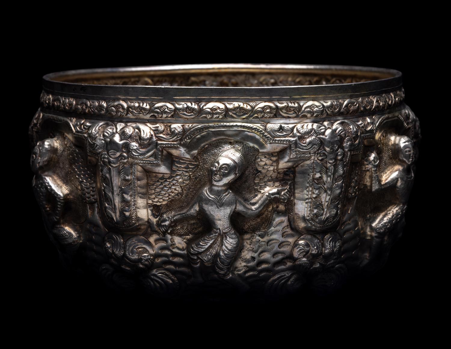 A Thai Repoussé Silver Bowl