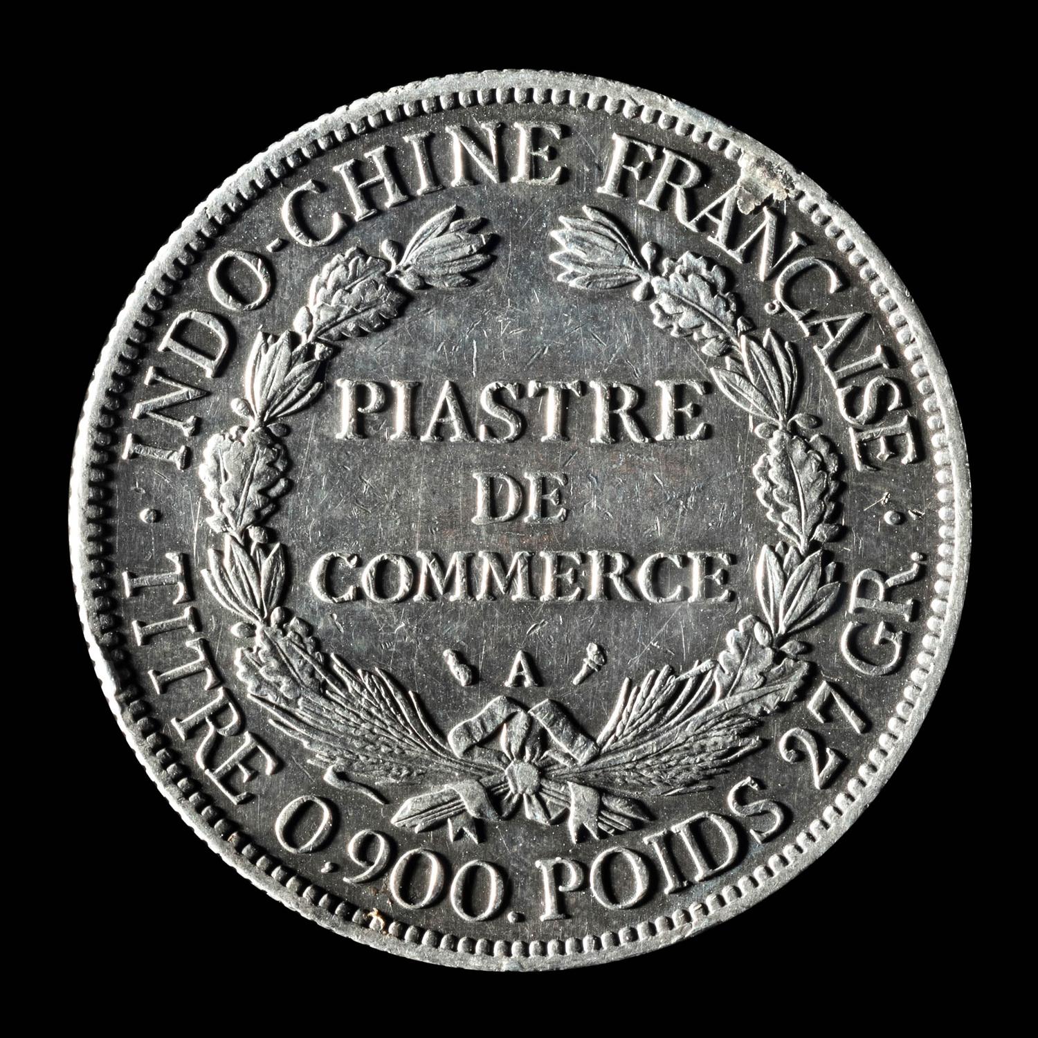 A French Indochina 1907-A Piastre de Commerce Silver Coin
