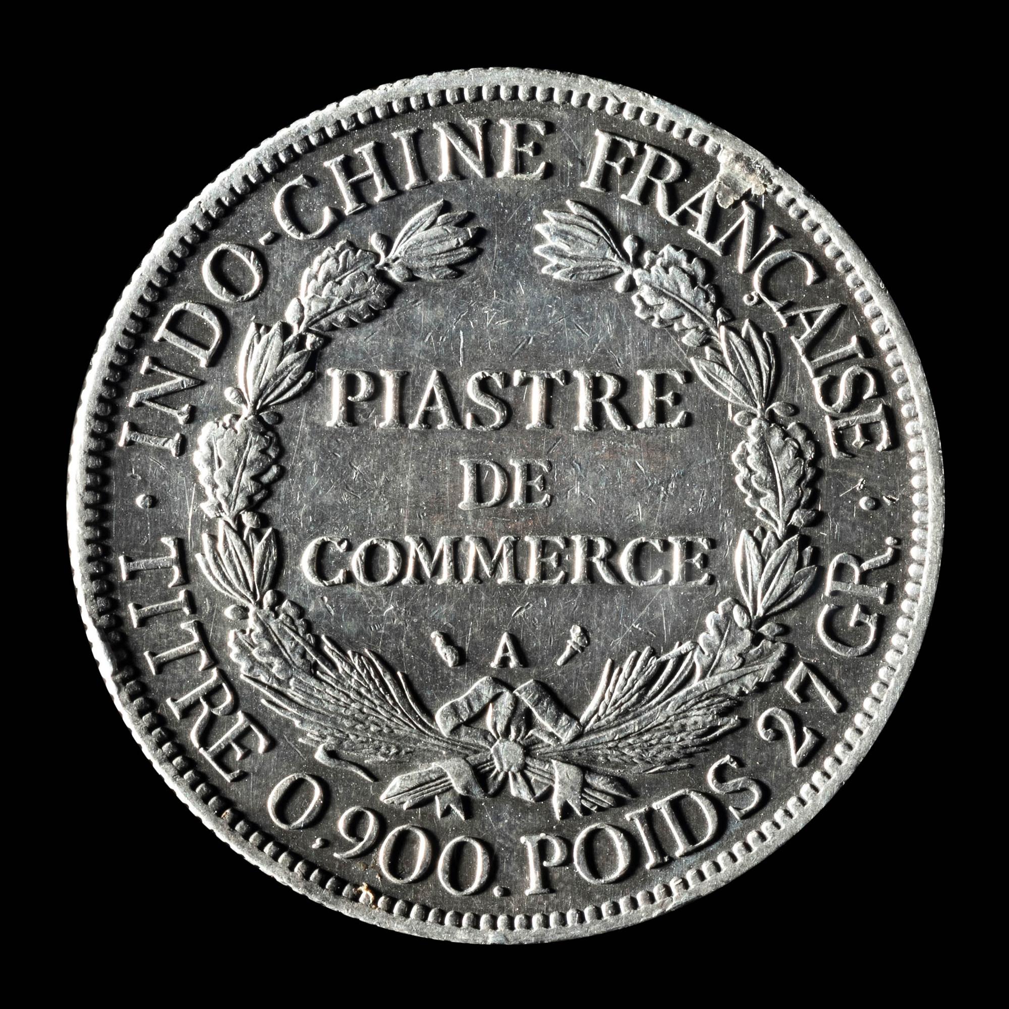 A French Indochina 1907-A Piastre de Commerce Silver Coin