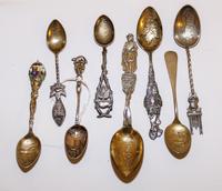 A Group of Eight Silver Souvenir Spoons, Various Makers, Primarily 19th Century, of "Canada" interest.