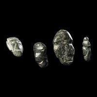 Four Mezcala Greenstone Masks and Figures
