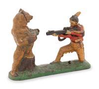 A J. & E. Stevens Indian and the Bear Mechanical Bank