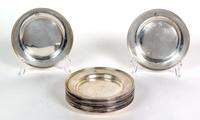 Twelve Sterling Silver Monogramed Side Plates 23 oz. — 20TH CENTURY