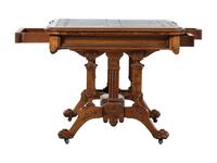 A Victorian Leather-Top Walnut Partner's Desk