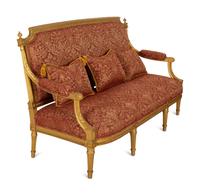 A Louis XVI Style Giltwood Canape