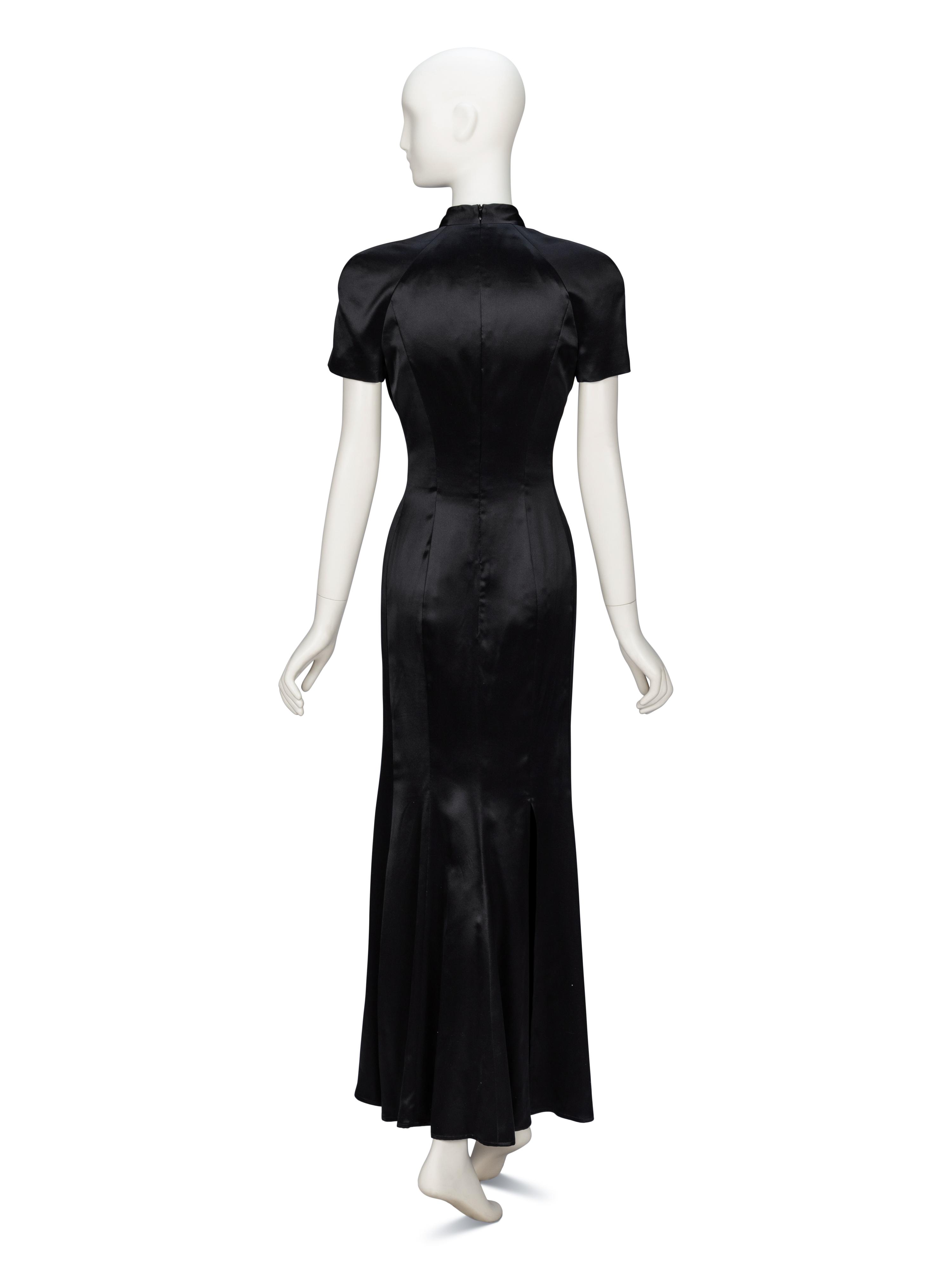 Gianfranco Ferré, Black Charmeuse Evening Gown