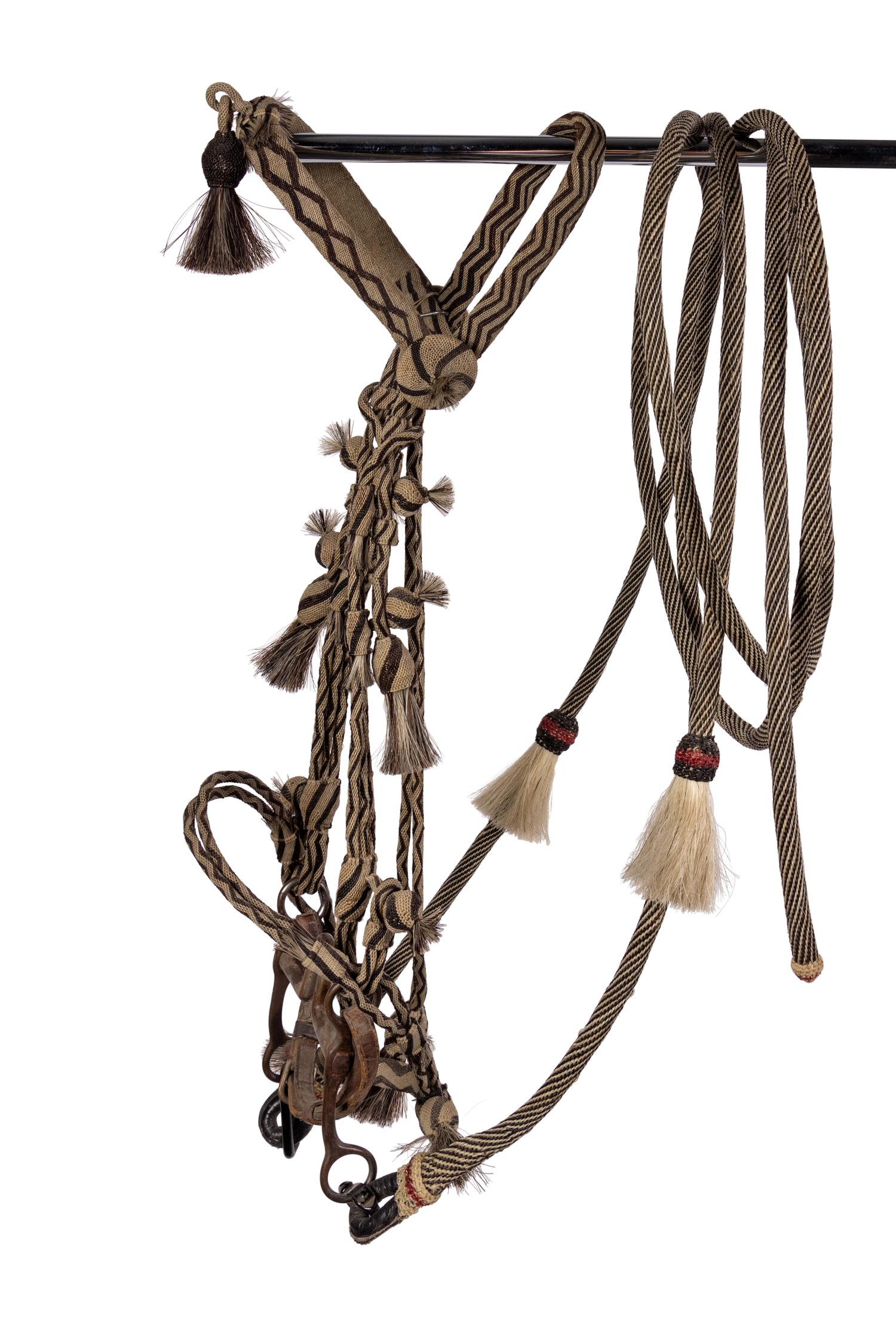 A Group of Western Horse Bridles and Quirts