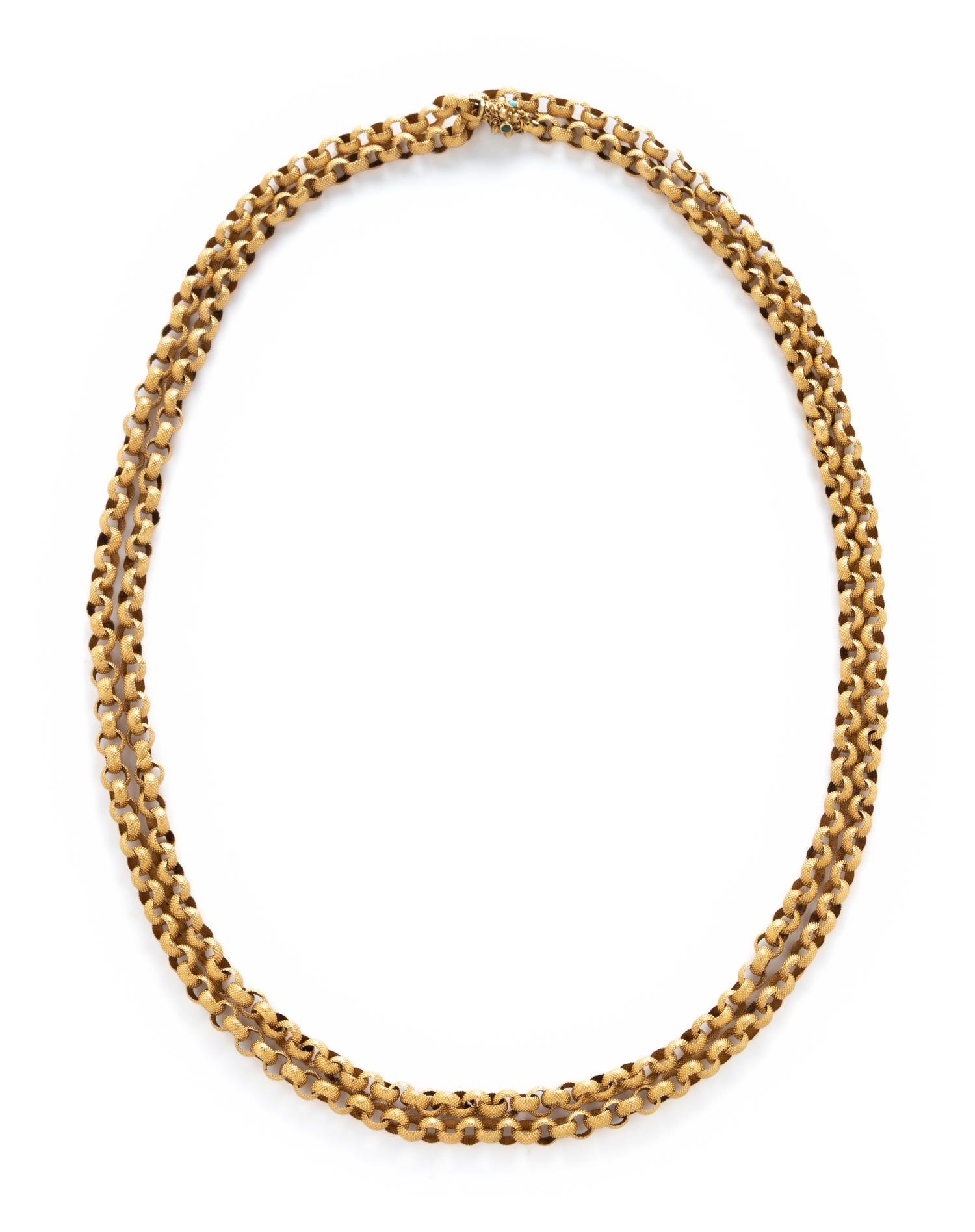 VICTORIAN, YELLOW GOLD LONGCHAIN