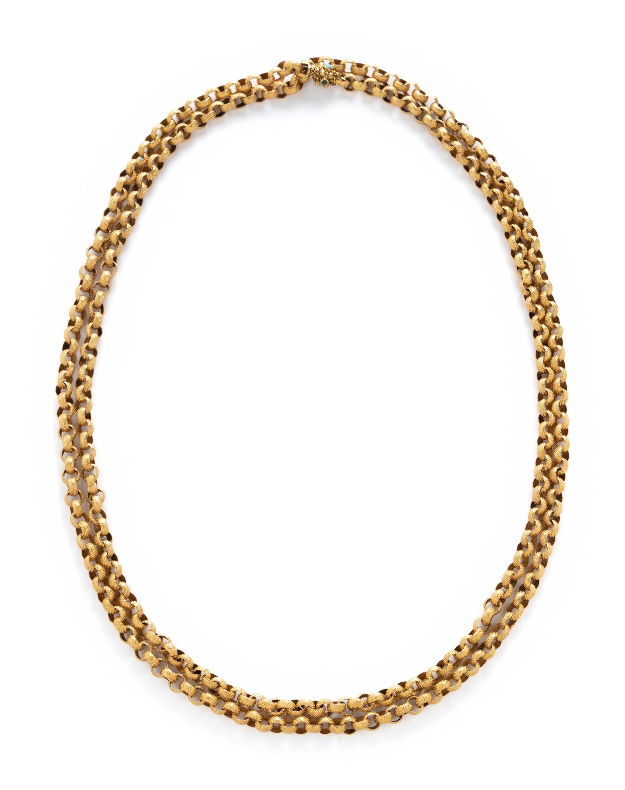 VICTORIAN, YELLOW GOLD LONGCHAIN