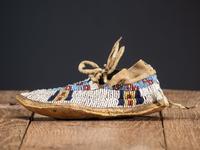 Cheyenne Toddler's Beaded Hide Moccasin, Single