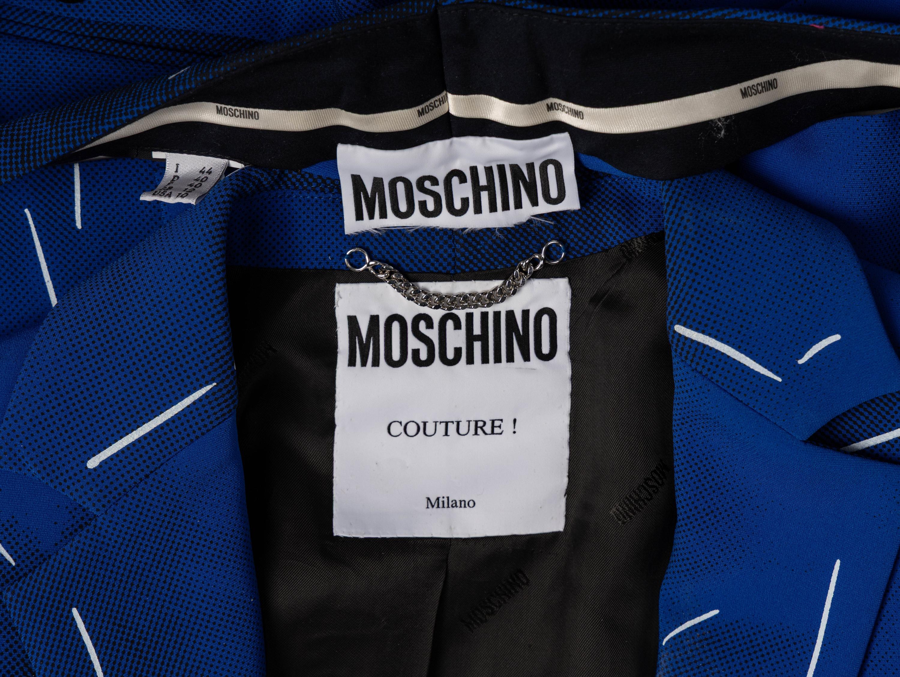 Moschino, Blue Brushstroke-Print Pantsuit