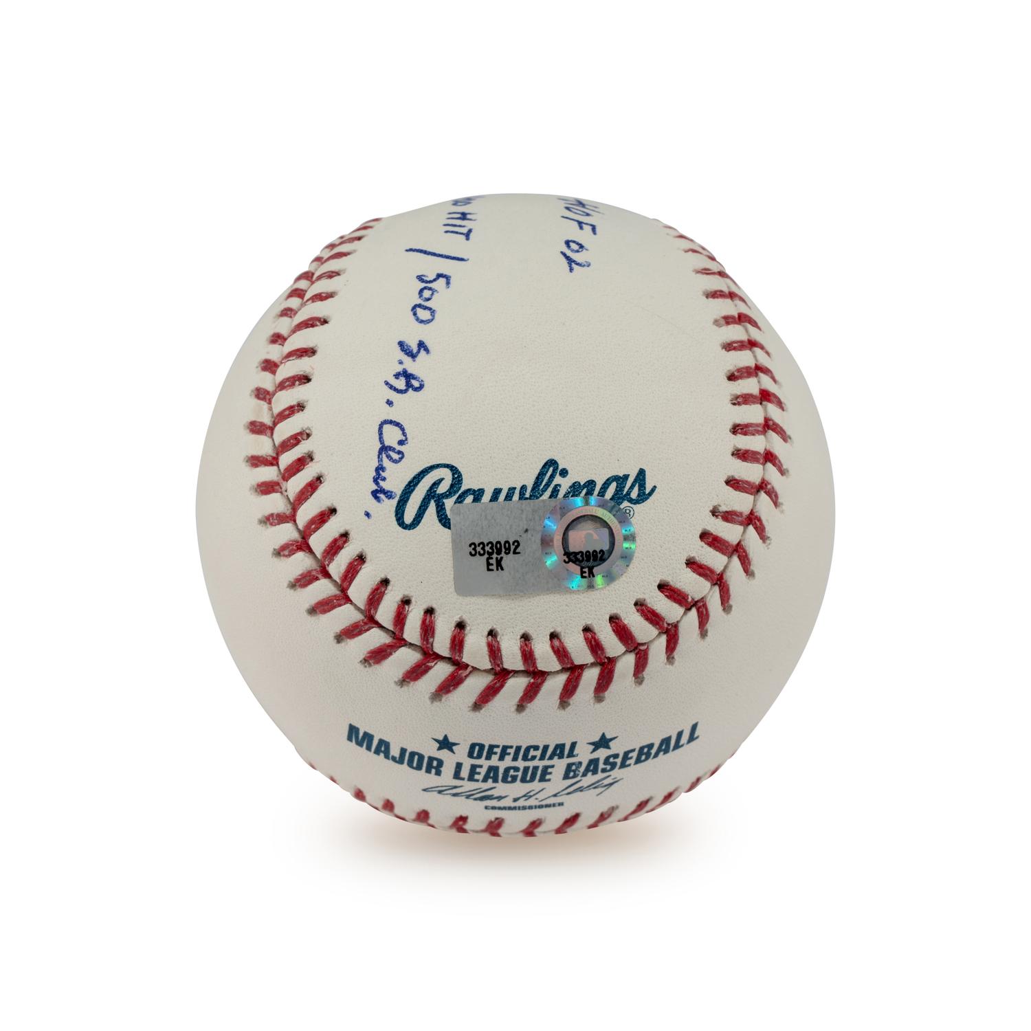 An Ozzie Smith Multi Career Achievement/Stat Inscribed Signed Autograph Baseball (Beckett Authentication Services)