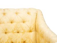 A Button-Tufted Damask-Upholstered Sofa
