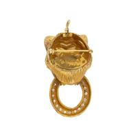 DIAMOND AND YELLOW GOLD FELINE DOOR KNOCKER SUITE