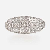 An Art Deco Platinum and Diamond Brooch