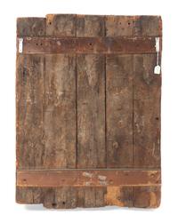 A Continental Carved and Polychromed Wood Panel