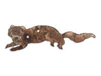 A Cut and Painted Sheet Metal Racoon Weathervane