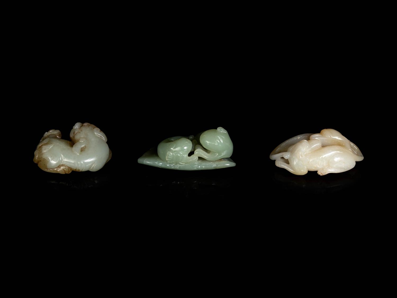 Three Chinese Jade Carvings of Beasts