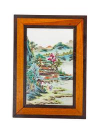 A Chinese Famille Rose Porcelain Panel
