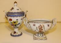 A Polychrome Decorated Porcelain Tureen Width over handles 11 inches.