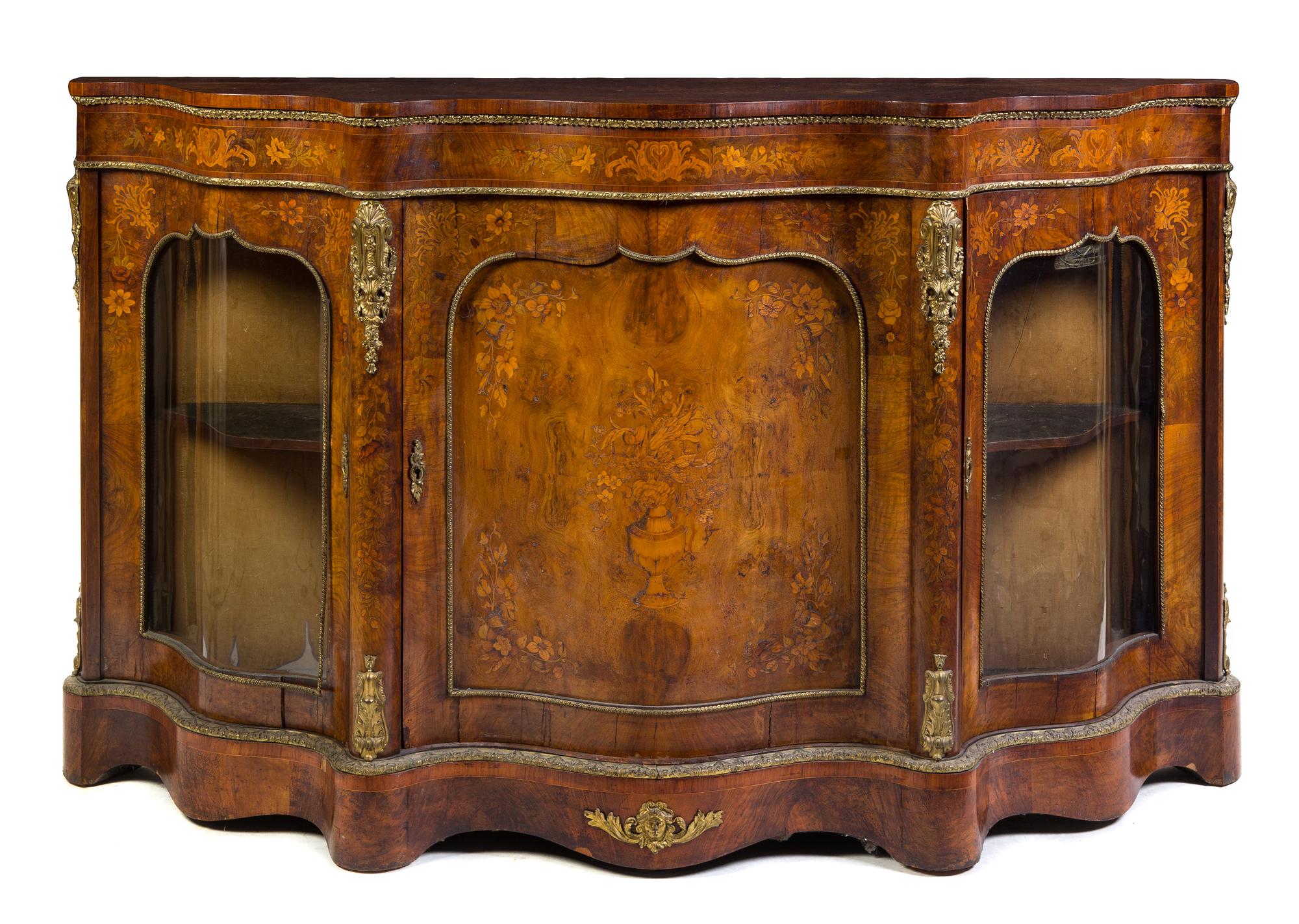 A Napoleon III Gilt Bronze Mounted Marquetry Meuble D'Appui Height 45 1/2 x width 76 x depth 19 1/2 inches. — 19TH CENTURY