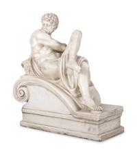 A Carved Marble Figure of Day , After Michelangelo from the Tomb of Lorenzo de' Medici