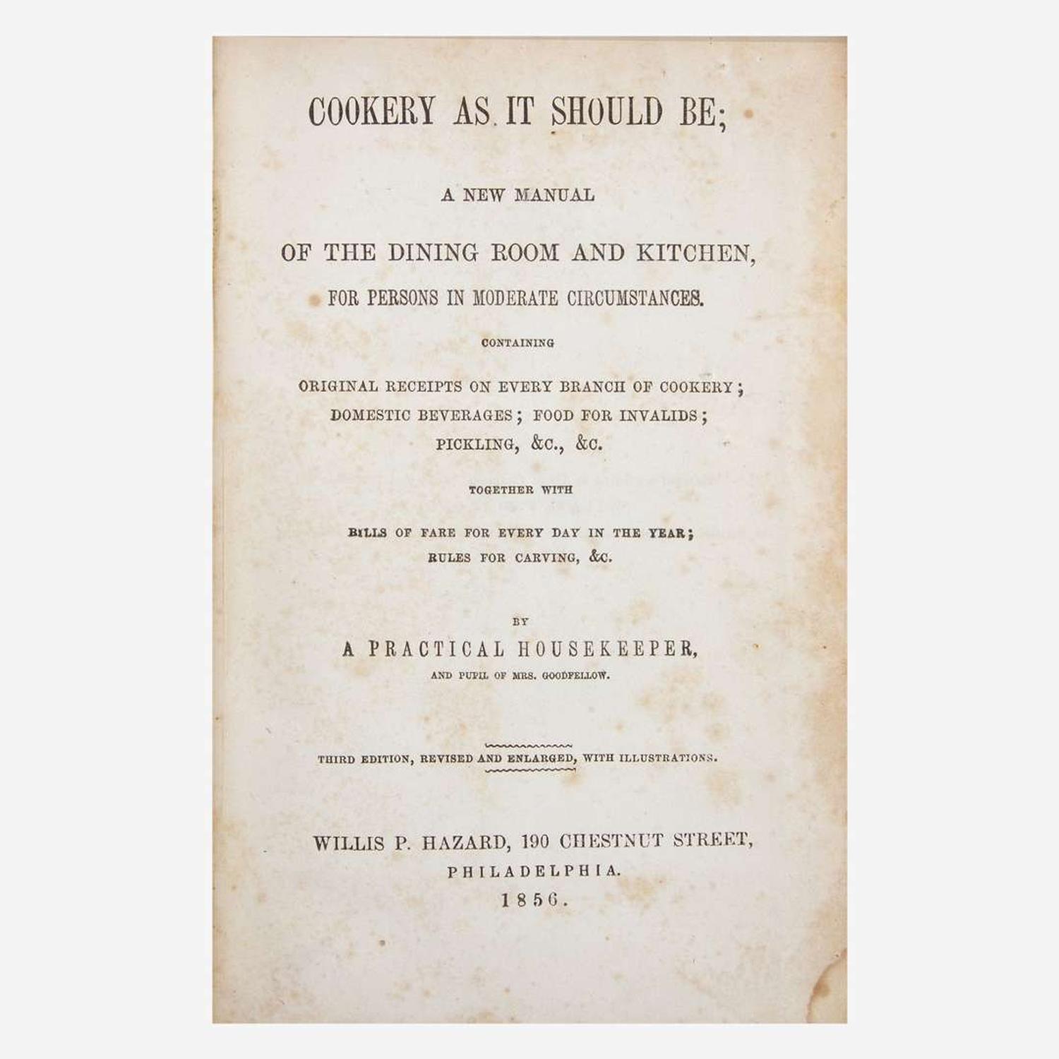 [Food & Drink] Group of 12 18th and 19th Century Titles on Cooking and Housekeeping