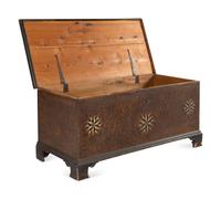 A Federal Grain And Compass-Decorated Poplar And Pine Blanket Chest