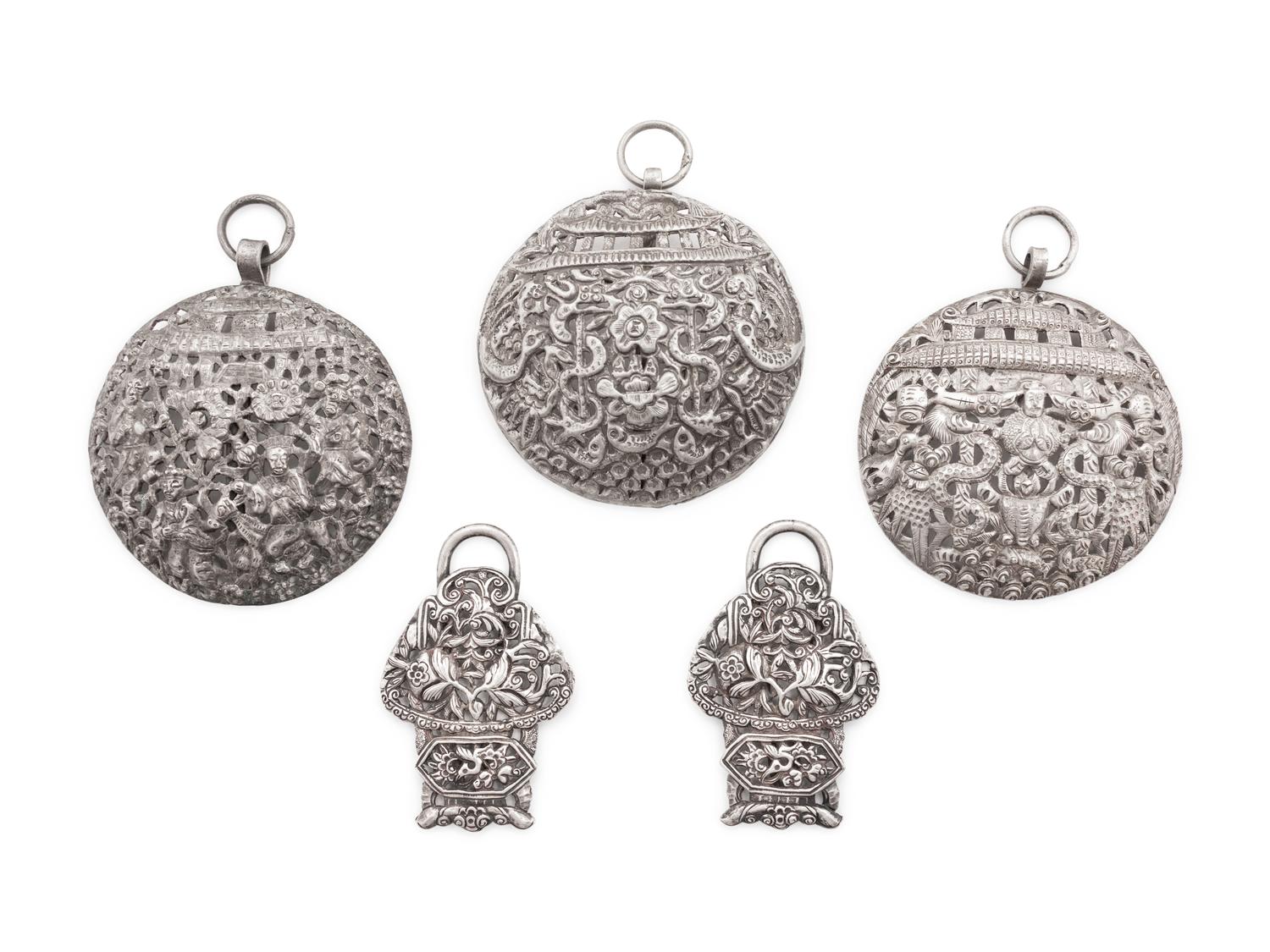Five Silver Pendants