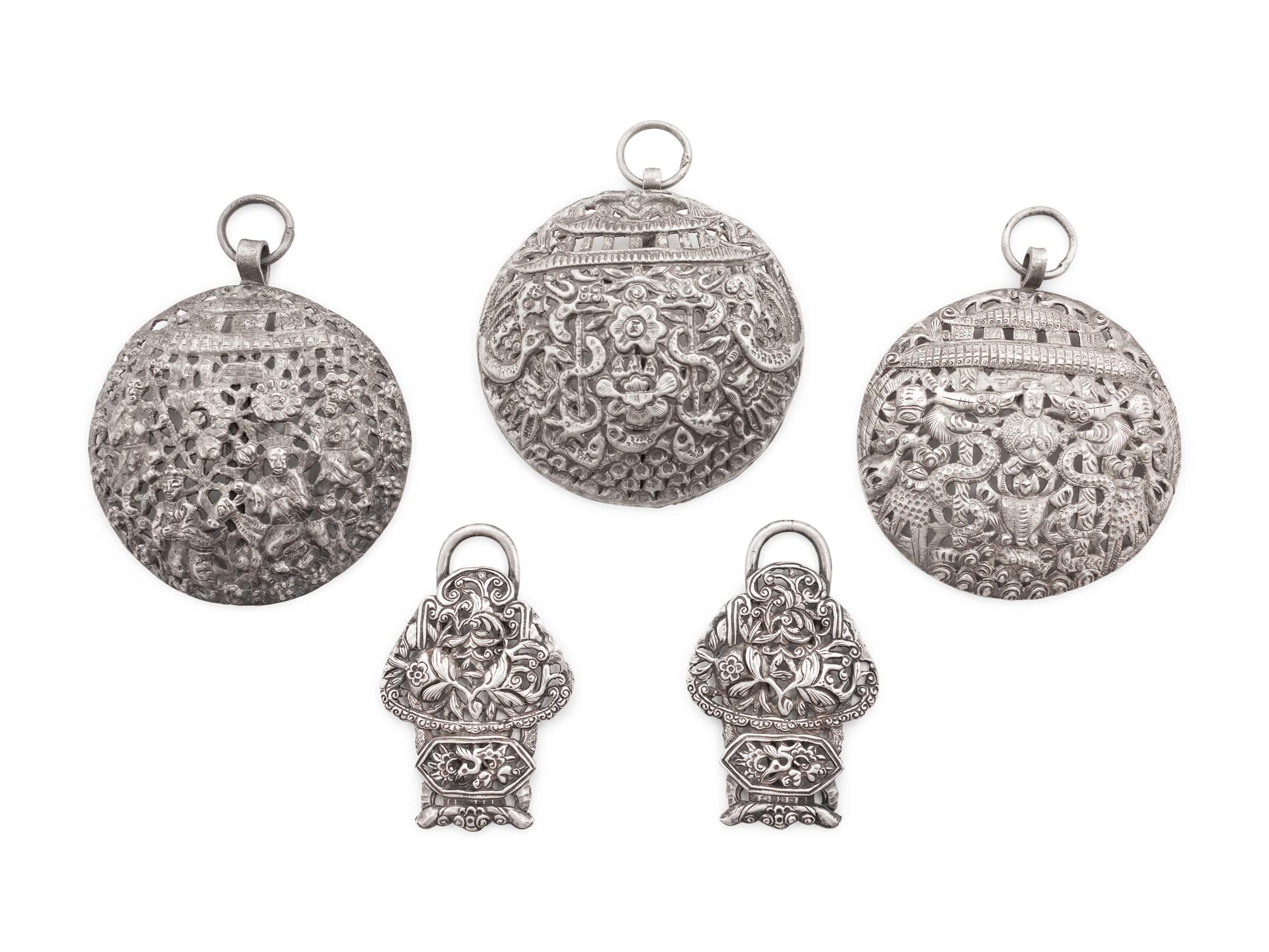 Five Silver Pendants