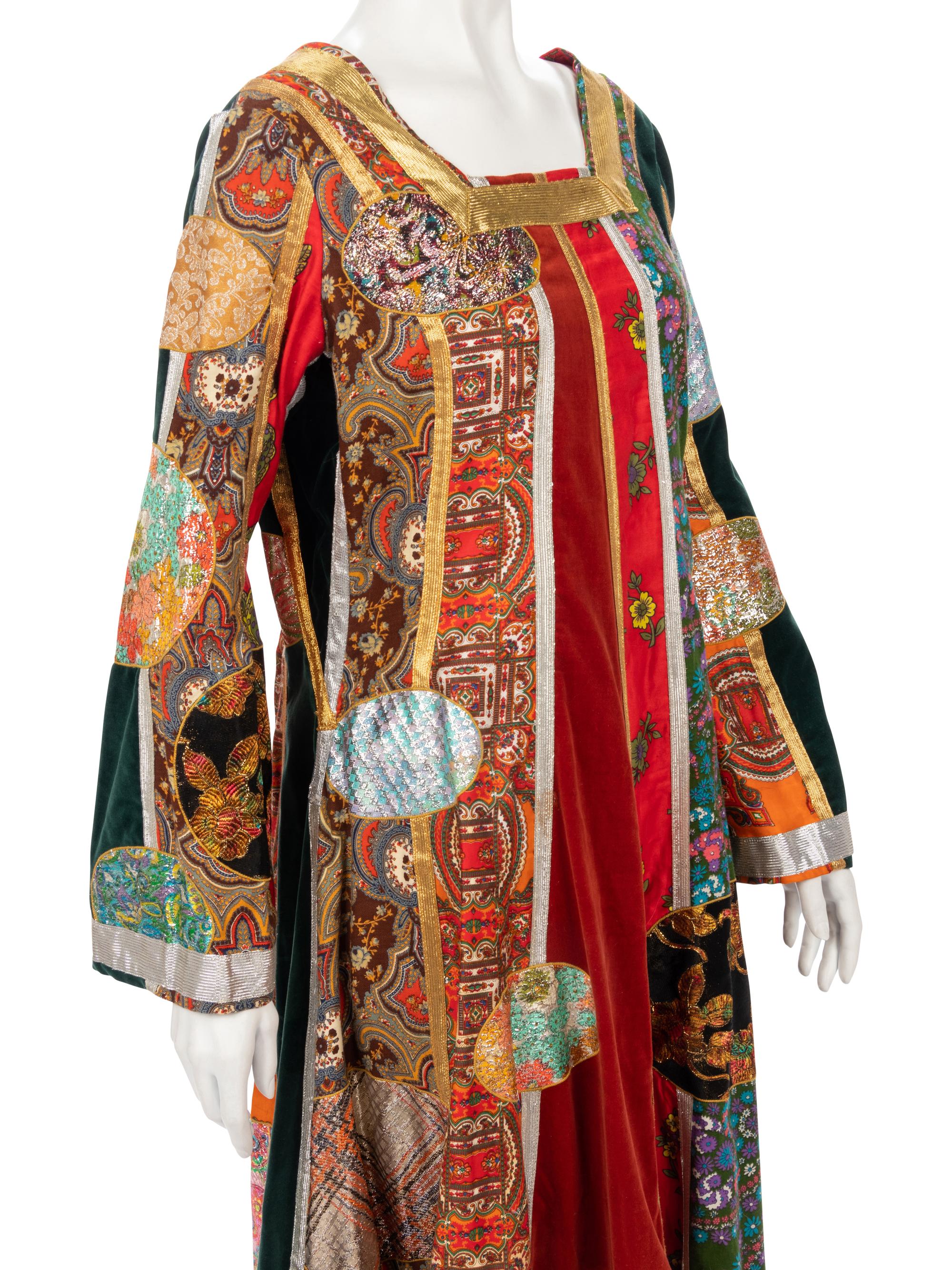 Sant Angelo Patchwork Klimt Bohemian Dress, 1969