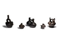 Five Chimu Blackware Bird-Form Vessels