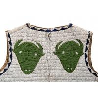 Sioux Child's Beaded Buffalo Hide Pictorial Vest