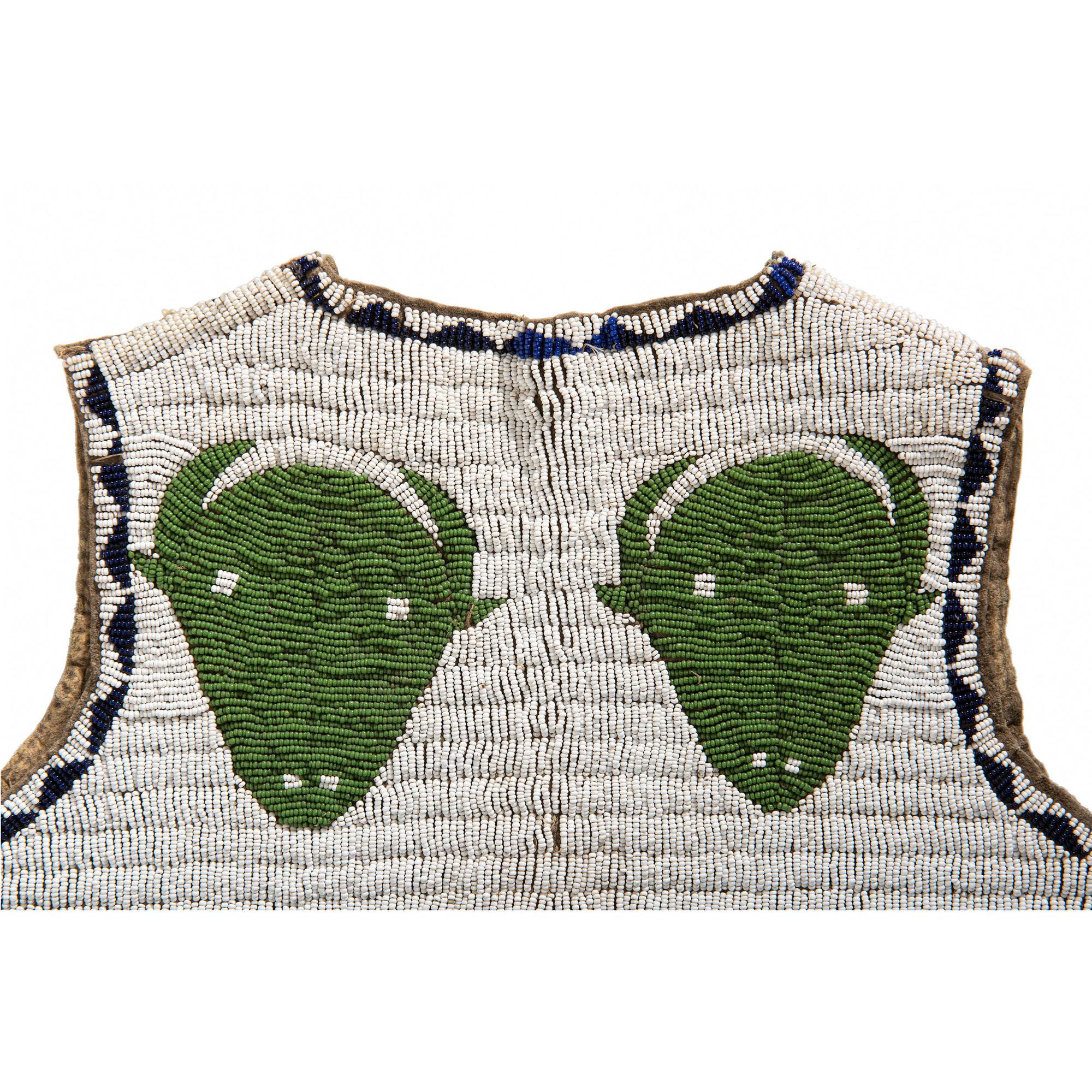 Sioux Child's Beaded Buffalo Hide Pictorial Vest