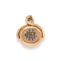 A Roman Banded Agate with the Goddess Ceres — Set in a gold pendant