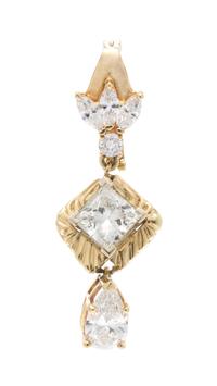 A Yellow Gold and Diamond Pendant, 9.70 dwts.