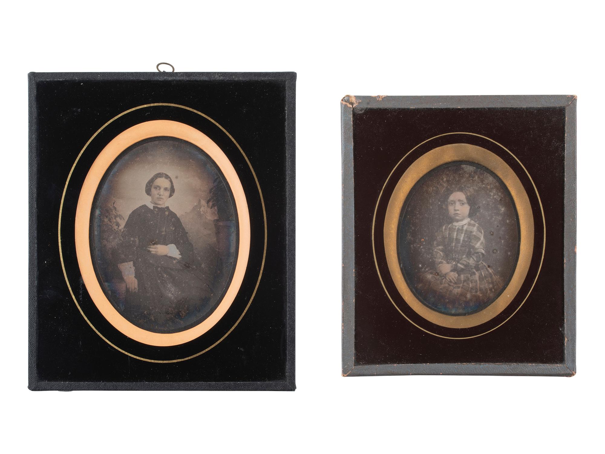 [EARLY PHOTOGRAPHY]. 6 European daguerreotypes of children in passe partout mounts.