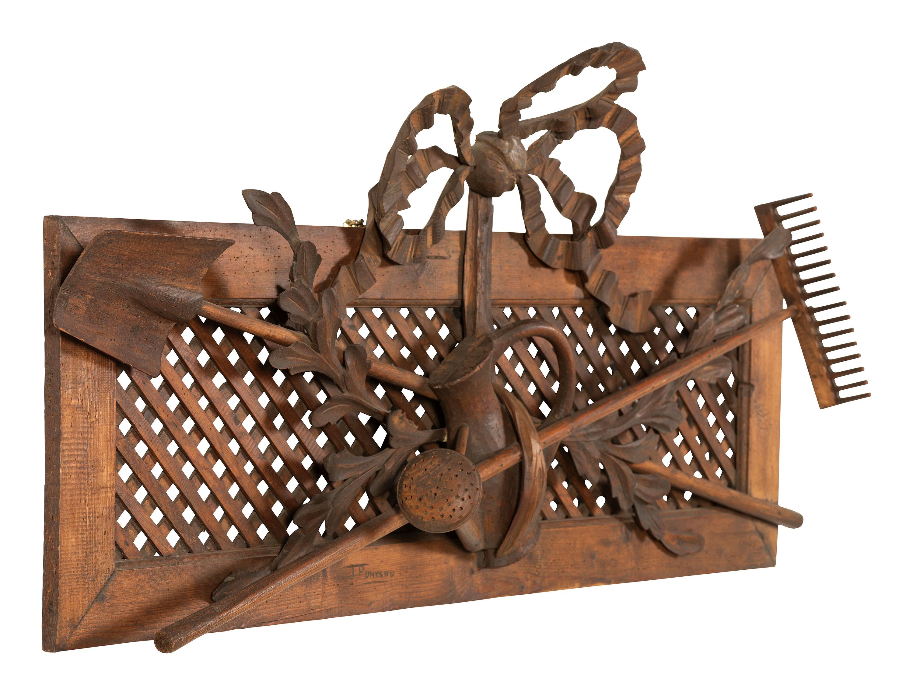 A Carved Pine Panel of Agricultural Interest