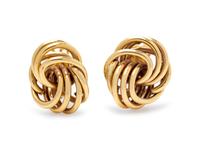 A Pair of 14 Karat Yellow Gold Earclips, Krementz,