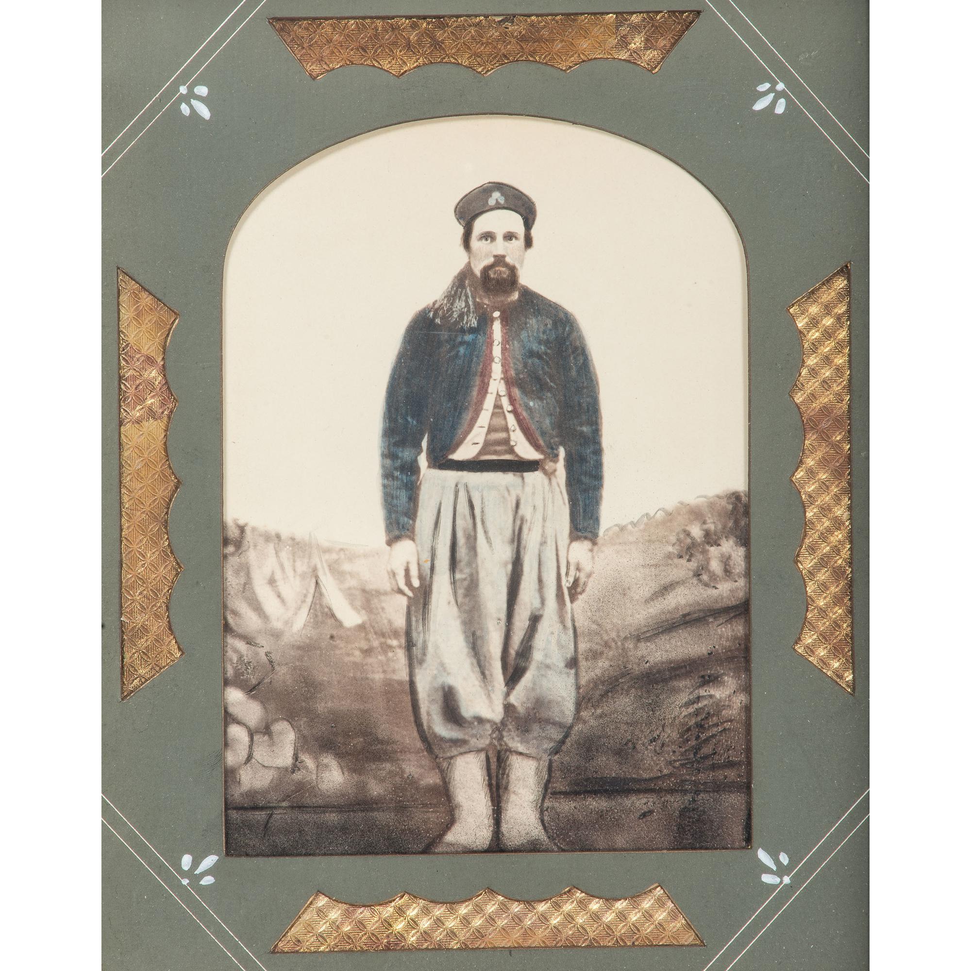 Civil War Hand-Tinted Albumen Photograph of Possible 76th Pennsylvania Zouave