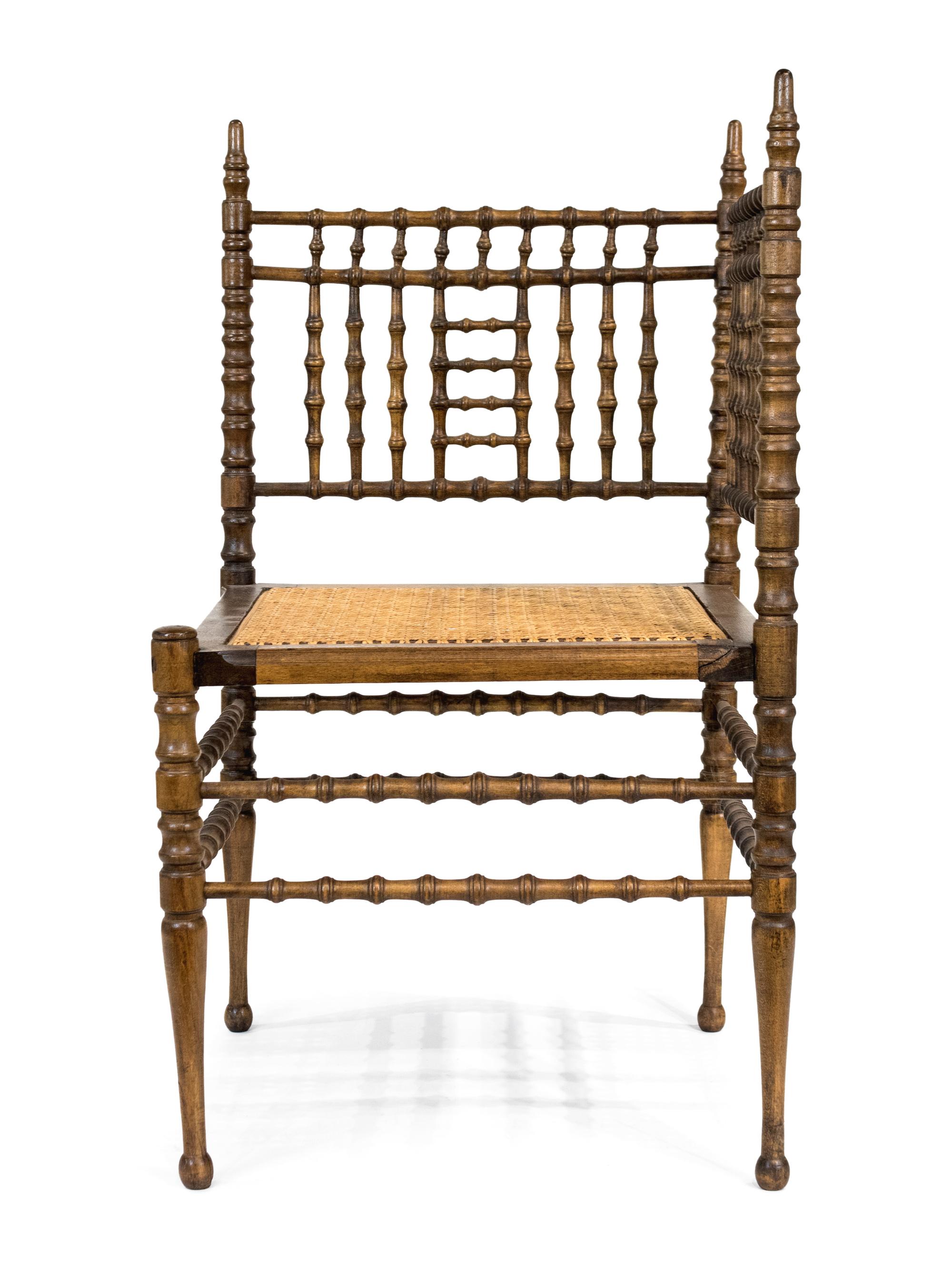 A Victorian Spindle-Turend Oak Corner Chair
