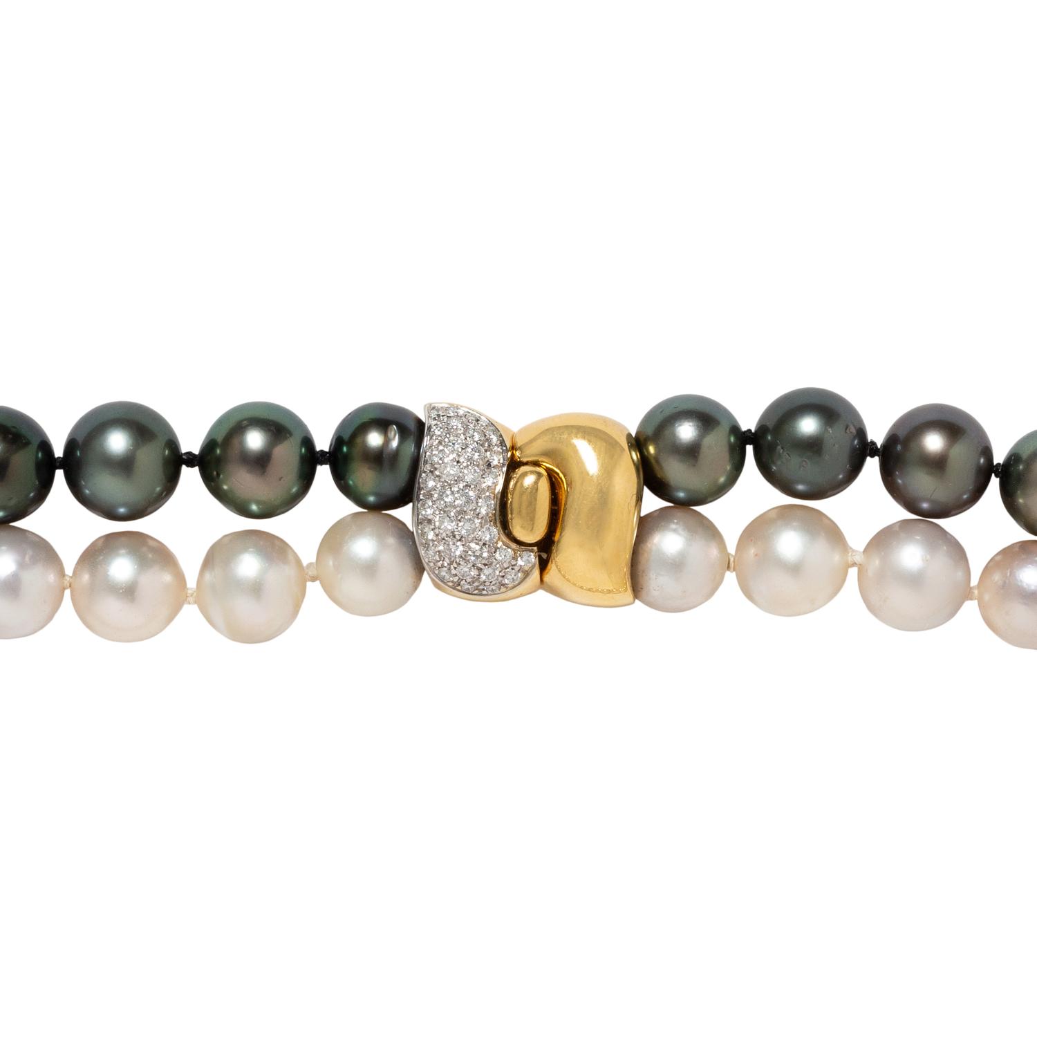 TAHITIAN AND SOUTH SEA CULTURED PEARL NECKLACE
