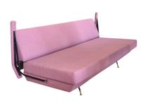 An Iron and Brass Sofa/Bed in the Style of Osvaldo Borsan 79" W x 35" D x 30" H — Italian, Mid-20th Century