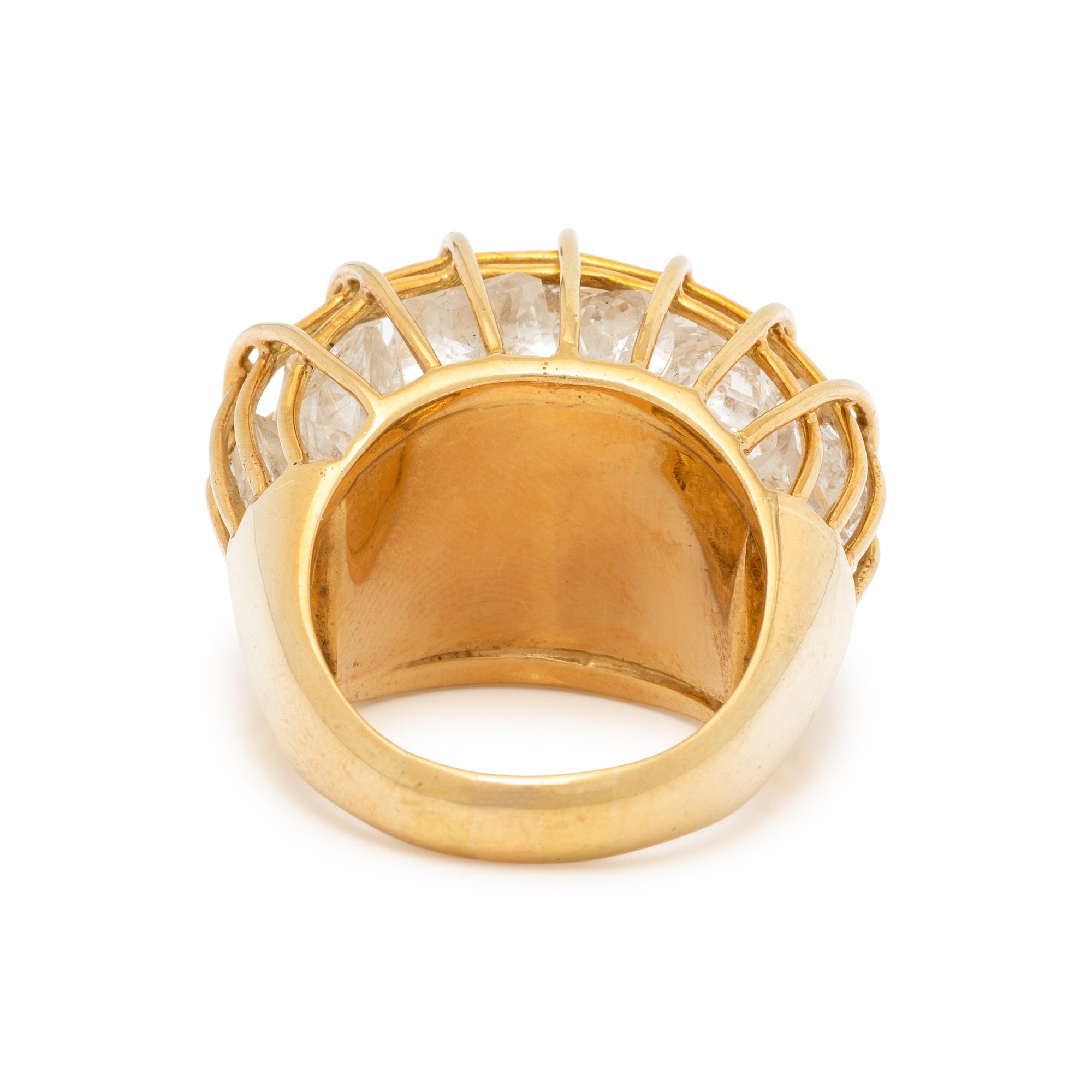 VERDURA, ROCK CRYSTAL QUARTZ AND YELLOW GOLD 'CAGED' RING