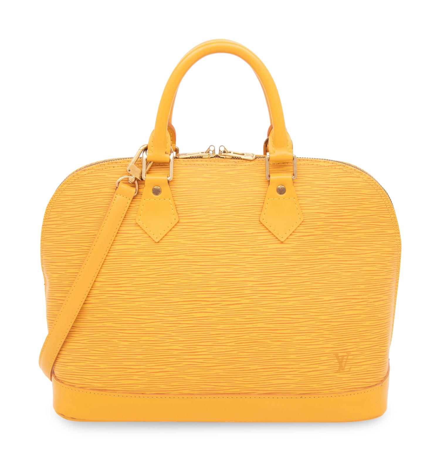 Louis Vuitton, Yellow Epi Leather Alma Handbag