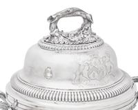 A Pair of George IV Silver Domed Lids on Silver-Plated Tureens